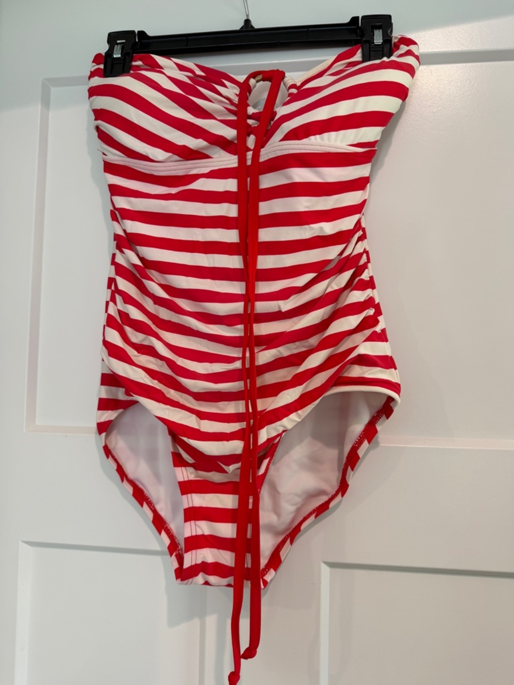 MICHAEL KORS Red & White Striped Halter One Piece-Size 10